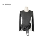 Myud Frill Layered Ribbon Long Sleeve T-Shirt