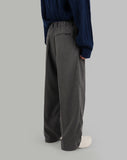 Wool Pintuck Wide Slacks