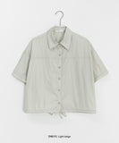Kinnews String Crop Nylon Short Sleeve Shirt
