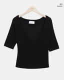 Felon Deep V-Neck Three Quarter T-Shirt