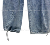 Maxi balloon snap denim pants