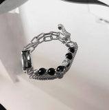 2TYPE [Ball Mix, Double Chain Mix] Layered Silver Bracelet