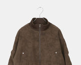 Doa suede lining fur half-neck zip-up jacket