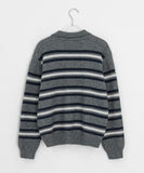 Tuttonly Button Stripe Collar Knit