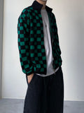 Mohair Checker Knit Zip-Up