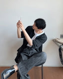 Linen denim wide