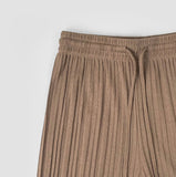 Tight Pleats Slim Semi-Wide Straight Banding Pants
