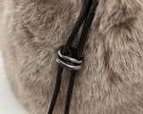 Rotu Fur Ribbon String Tote Cross Shoulder Bag