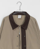 [unisex] Doinin two-way string collar color matching over work jacket