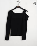 Risher Unbalance One Shoulder Off Square Knit