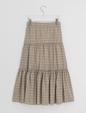 Wendell Check Frill Banding Long Skirt