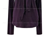 Niid Stripe Tie Off-shoulder Long Sleeve