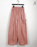 Jed Pintuck Balloon Cotton Cargo Two-Way Long Wide Jogger Pants