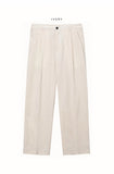 Sharp Linen Wide Banding Pants