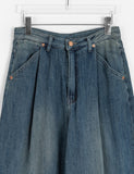 Delibe Pintuck Wash Wide Denim Pants