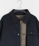 [BAONHAUS] Calen check reversible corduroy collar work jumper