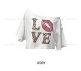 Love Leopard Crop Off Shoulder Short Sleeve
