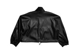 Tyke leather crop blouson jumper