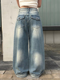 Nuhi Vintage Washing Back Pocket Denim Pants