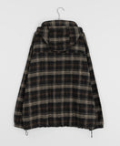 [unisex] Dokoe Check String Over Hood Shirt