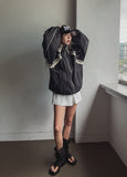 Stung Leather Track Balloon Zip-Up