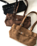 Mokit Suede Belt Shoulder Bag