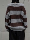 Stripe Overfit Knit Sweatshirt