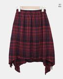 T-L Vintage Check Layered Midi Skirt