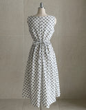 Shuni Jacquard Dot Linen Sleeveless Long One Piece
