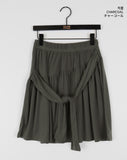 Moal Knot Tie Flare Midi Skirt