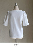 Romance Heart Neck Short Sleeve Puff T-Shirt