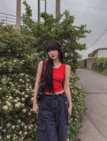 [U-DENIM/Planning Products] Summer Pintuck Wide Cargo Denim Pants