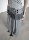 Curved Balloon Pleated Wrap Slacks