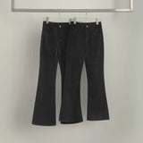 Velvet Corduroy Brushed Slim-Fit Bootcut Span Pants