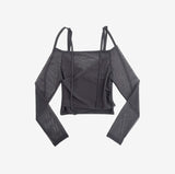 Pinia See-Through T-Shirt + Sleeveless Set