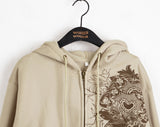 [Lining Brushed] Y2K Printed Hooded Zip-Up