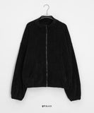 [BAONHAUS] Mervenkey Waffle Corduroy Collar Zip-Up Jumper
