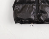 Debbie Leather Crop Padding Vest