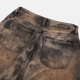 Rick smudging wide denim pants