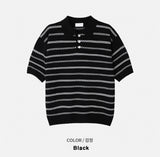 Luca Punching Short Sleeve Collar Knit