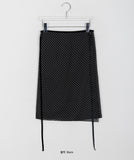 Horan dot layered wrap skirt
