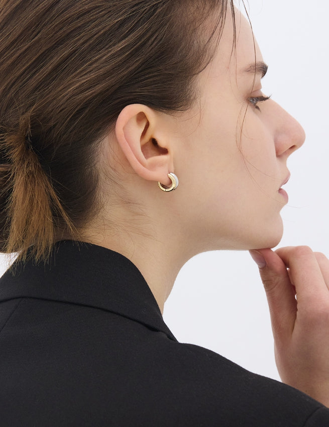 【HYERES LOR】25SS★ Champagne Full Moon Silver Duo Earrings HYÈRES LOR (イエールロール ) - シャンパンフルムーンシルバー