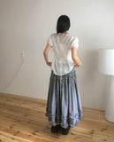 Pulleu Strap Punching Puff Blouse