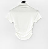 Ricket shirring turtleneck short-sleeved T-shirt