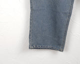 teki string washing wide denim pants