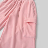 Corduroy Microfiber Velvet Pocket Cargo Long Wide Banding Pants