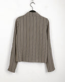 [MADE] Dough Vintage Stripe Lace Slim Shirt