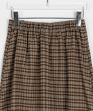 Rokoni banding check midi pleated skirt