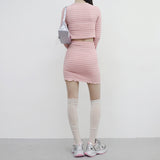 Morine Wave Cardigan + Skirt Set