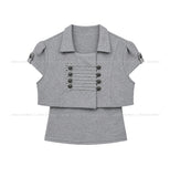 Nak Layered Napoleon Epaulet Jacket Set